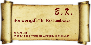 Borovnyák Kolumbusz névjegykártya